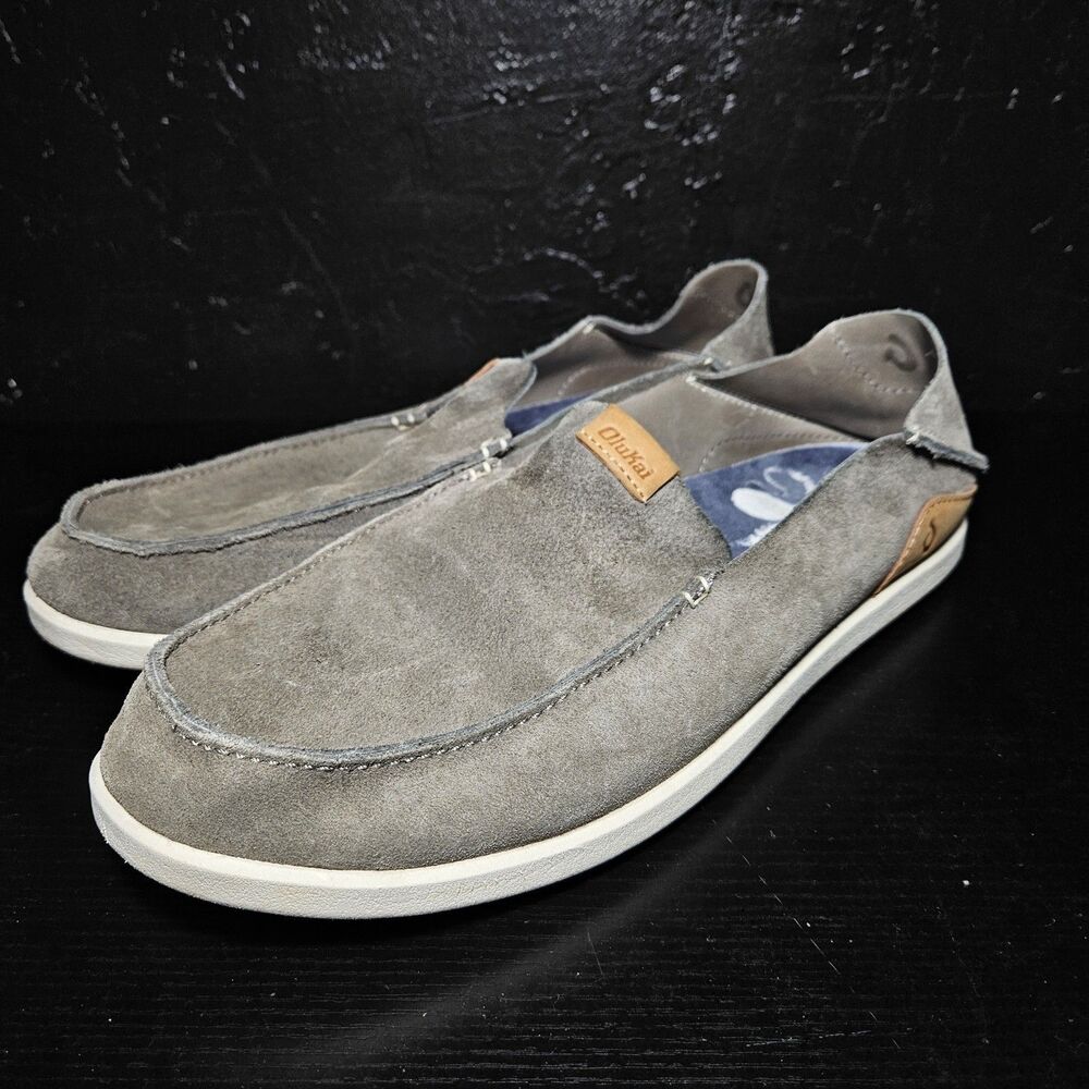 OluKai NaluKai Kala Slip On Mens 11.5 Gray Casual Comfort Shoes - 10409-7B19